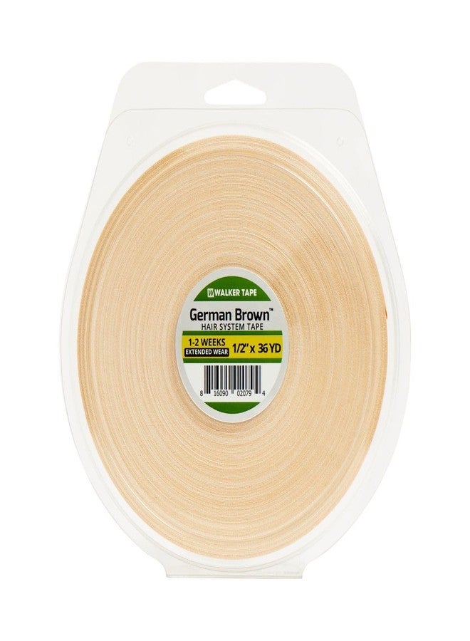 Walker Tape German Brown 1/2"" x 36 Yard Roll Brown Liner Cloth Tape, 1-2 Week Extended wear - Image 1