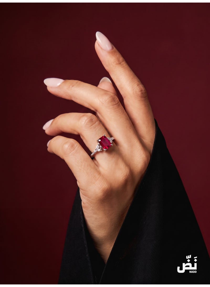NADD Rose Ring | Luxury Women's 925 Sterling Ring with Rare Pink Zircon & Crystal Stones – NADD - Image 3
