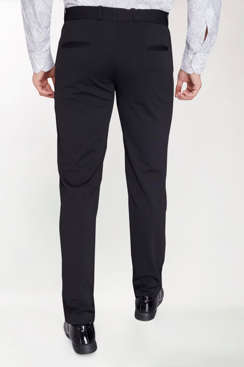 DIVISIVE Men's Regular Fit Poly Lycra Knitted Stretchy Formal Trouser (DPT201_36_Black) - Image 5