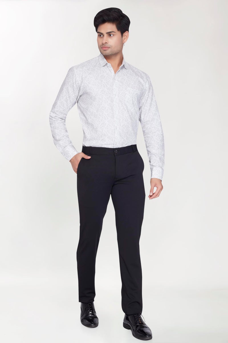DIVISIVE Men's Regular Fit Poly Lycra Knitted Stretchy Formal Trouser (DPT201_36_Black) - Image 2