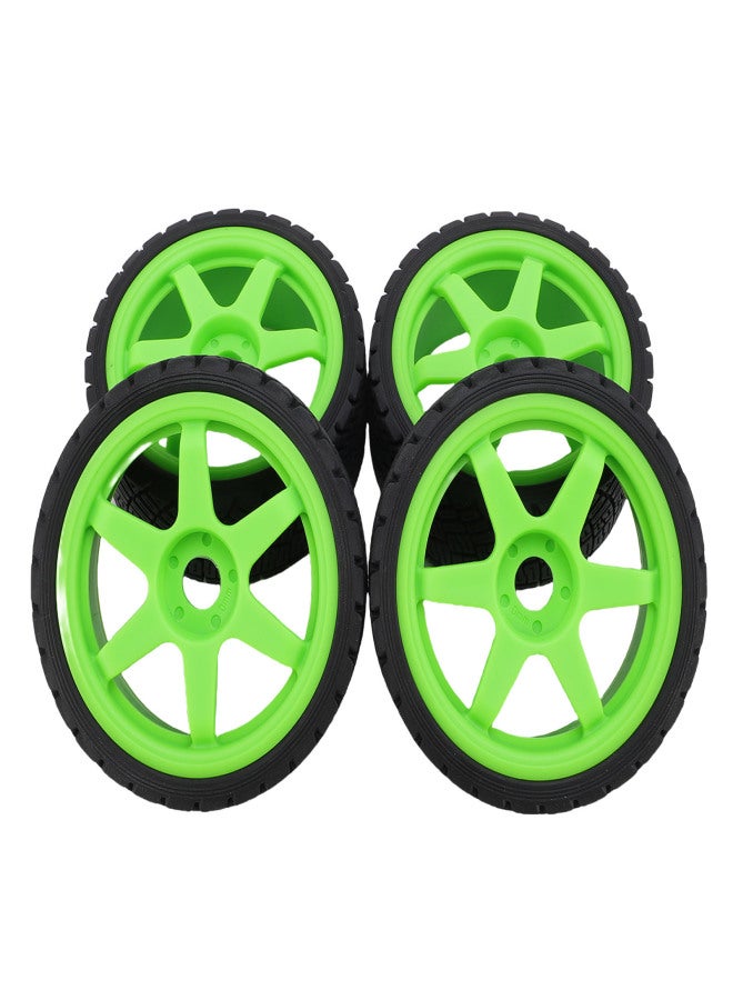 4pcs 1/7 1/8 RC Rally Car Tires Wheel Rims Sturdy Plastic Fashionable 17mm RC Rally Racing Tyres Replacement for ARRMA Green - Image 2