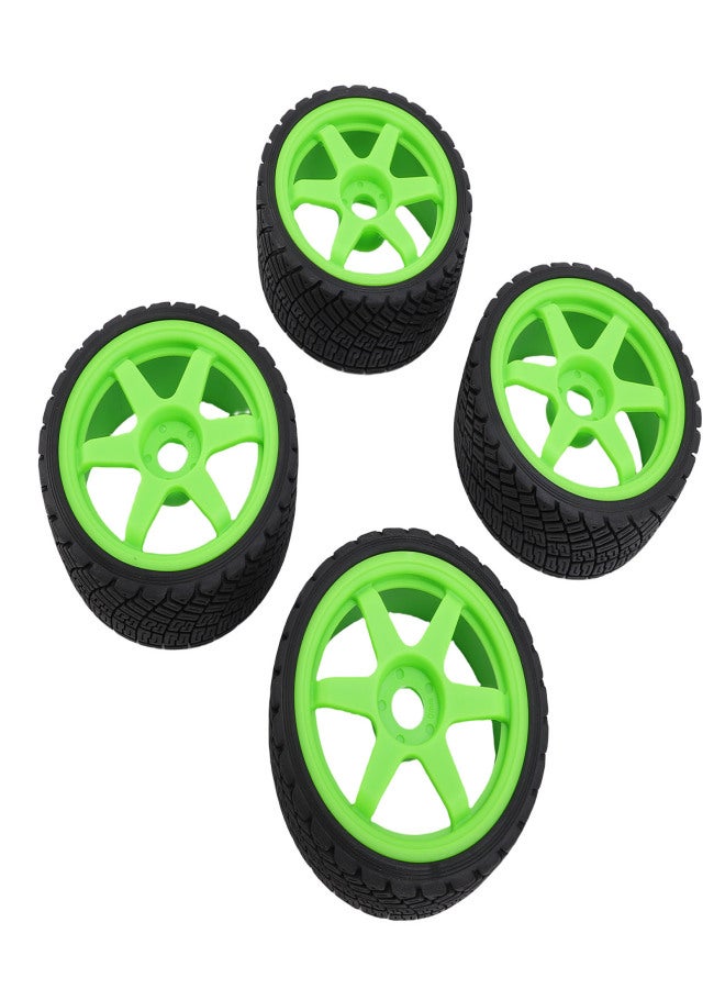 4pcs 1/7 1/8 RC Rally Car Tires Wheel Rims Sturdy Plastic Fashionable 17mm RC Rally Racing Tyres Replacement for ARRMA Green - Image 5