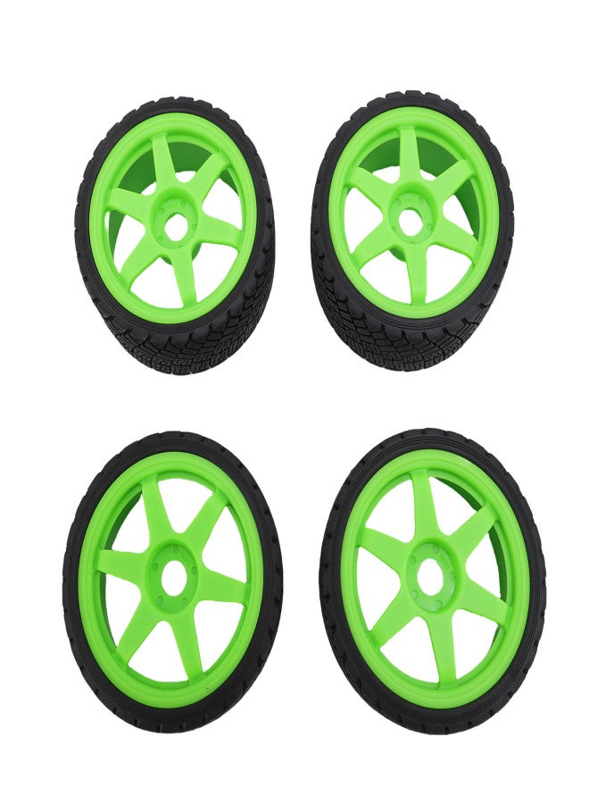4pcs 1/7 1/8 RC Rally Car Tires Wheel Rims Sturdy Plastic Fashionable 17mm RC Rally Racing Tyres Replacement for ARRMA Green - Image 1