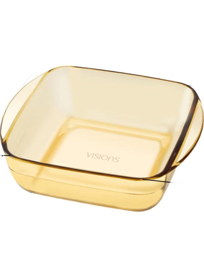 Visions Amber Heat-resistant Glass Baking Dish 1l Double-handled Dinner Plate Serving Plate Tray Baking Pan Microwave Oven Safe - Image 3