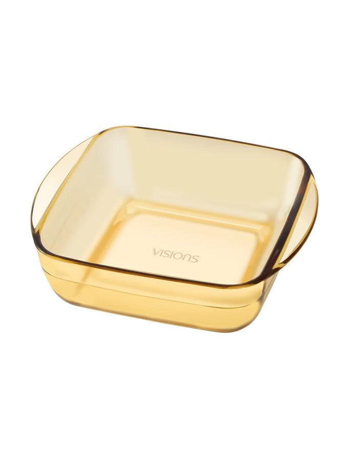 Visions Amber Heat-resistant Glass Baking Dish 1l Double-handled Dinner Plate Serving Plate Tray Baking Pan Microwave Oven Safe - Image 2