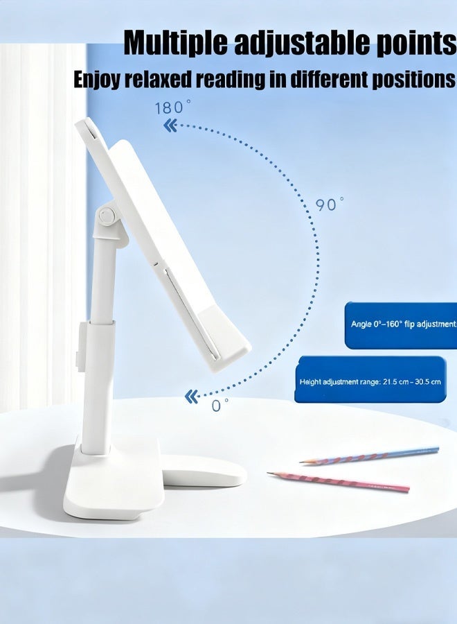 هاهاهاي حامل كتب قابل للتعديل للمكتب، حامل قراءة قابل للتعديل بزاوية 360 درجة مع مشابك للصفحات، قاعدة قابلة لتعديل الارتفاع ومقاومة للانزلاق، قاعدة حامل قراءة مريحة، مناسب لورق الموسيقى، القراءة، الكتب، الوصفات، الأجهزة اللوحية - Image 5