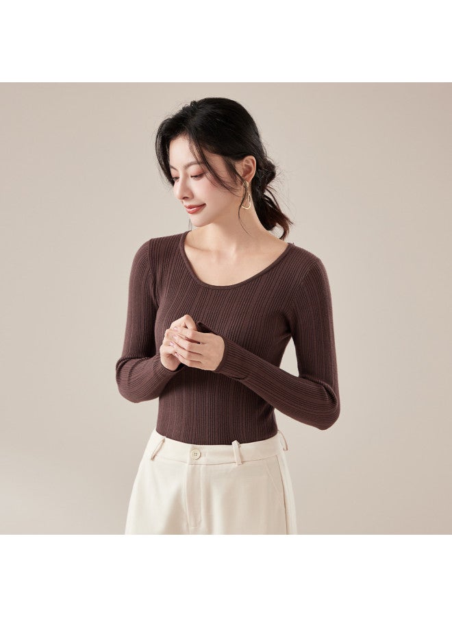 Your Sun Classic Basic Long-Sleeved Round Neck Women'S Pullover Base Shirt, High-End Feel, Can Be Worn Alone Or As An Autumn Underlayer - Image 4