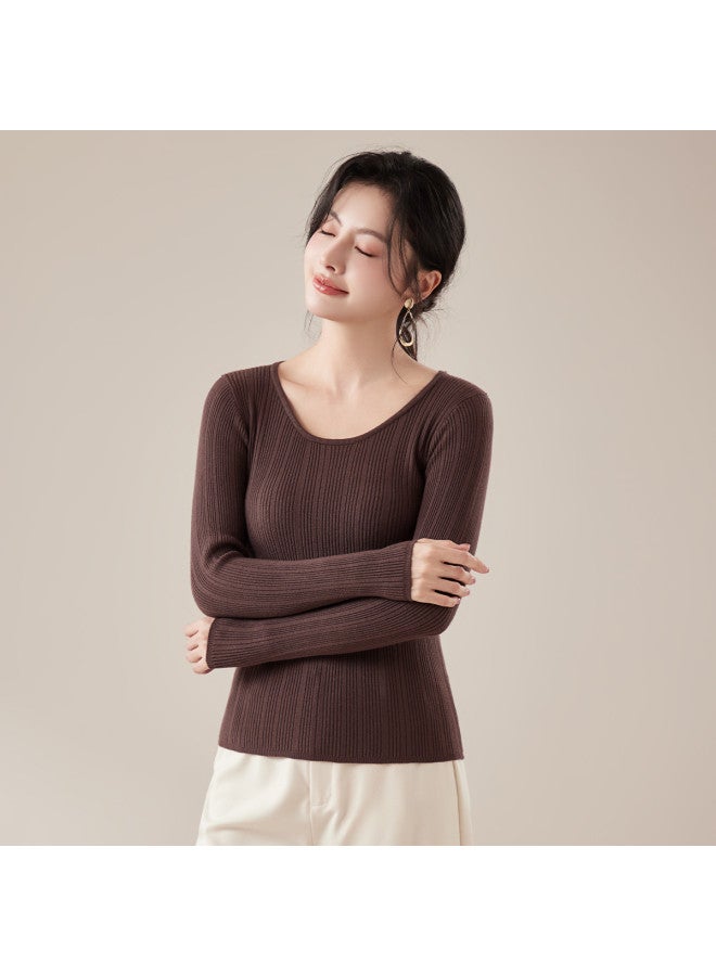 Your Sun Classic Basic Long-Sleeved Round Neck Women'S Pullover Base Shirt, High-End Feel, Can Be Worn Alone Or As An Autumn Underlayer - Image 5