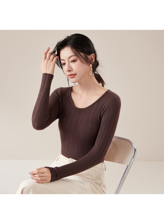 Your Sun Classic Basic Long-Sleeved Round Neck Women'S Pullover Base Shirt, High-End Feel, Can Be Worn Alone Or As An Autumn Underlayer - Image 3