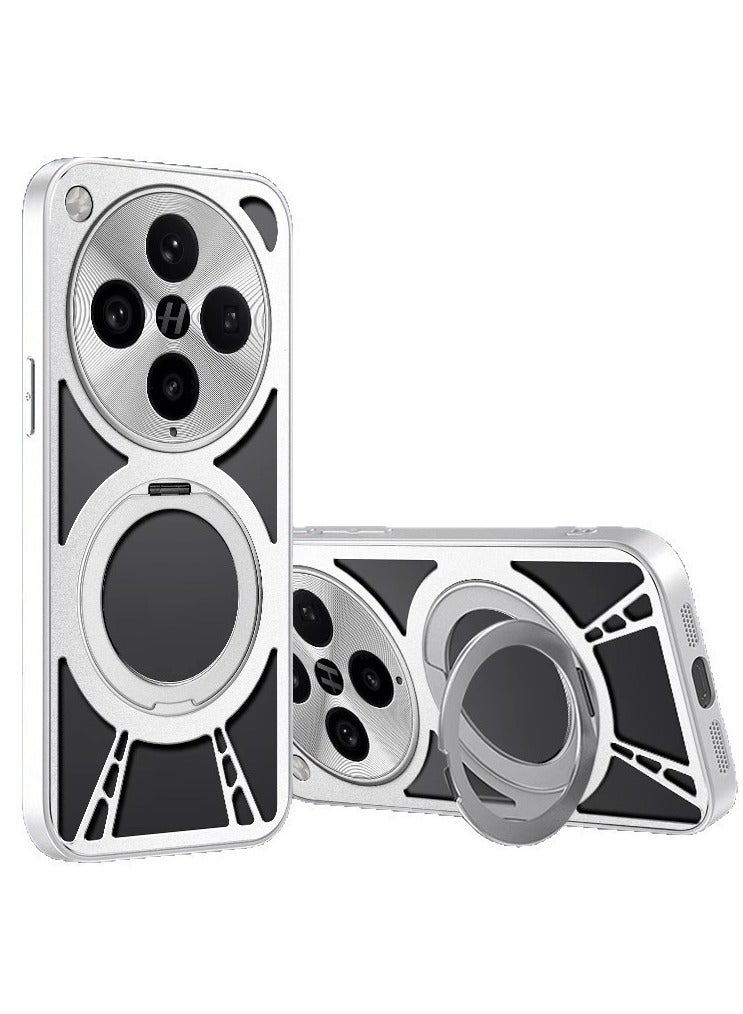 general For Oppo Find X8 Pro Hollow Cooling Magnetic Phone Case Metal Rotating Stand Anti-Drop Protective Cover