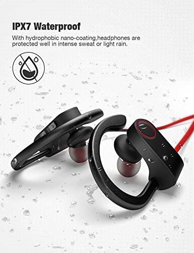 Otium Bluetooth Headphones,Wireless Earbuds IPX7 Waterproof Sports Earphones with Mic HD Stereo Sweatproof in-Ear Earbuds Gym Running Workout 15 Hour Battery Sound Isolation Headsets - Image 3