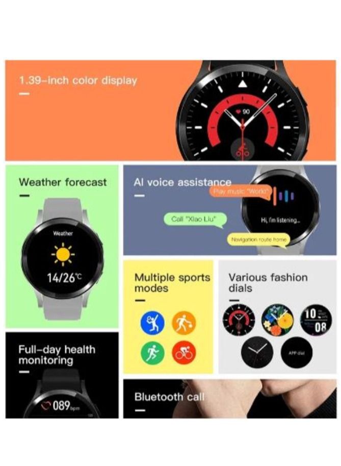 AROAQ F8 1.39inch Full HD IPS Color Smart Watch IP67 Waterproof Smartwatch Heart Rate Sleep Monitor Multiple Sport Model Fitness Bracelet Men Women - Image 3
