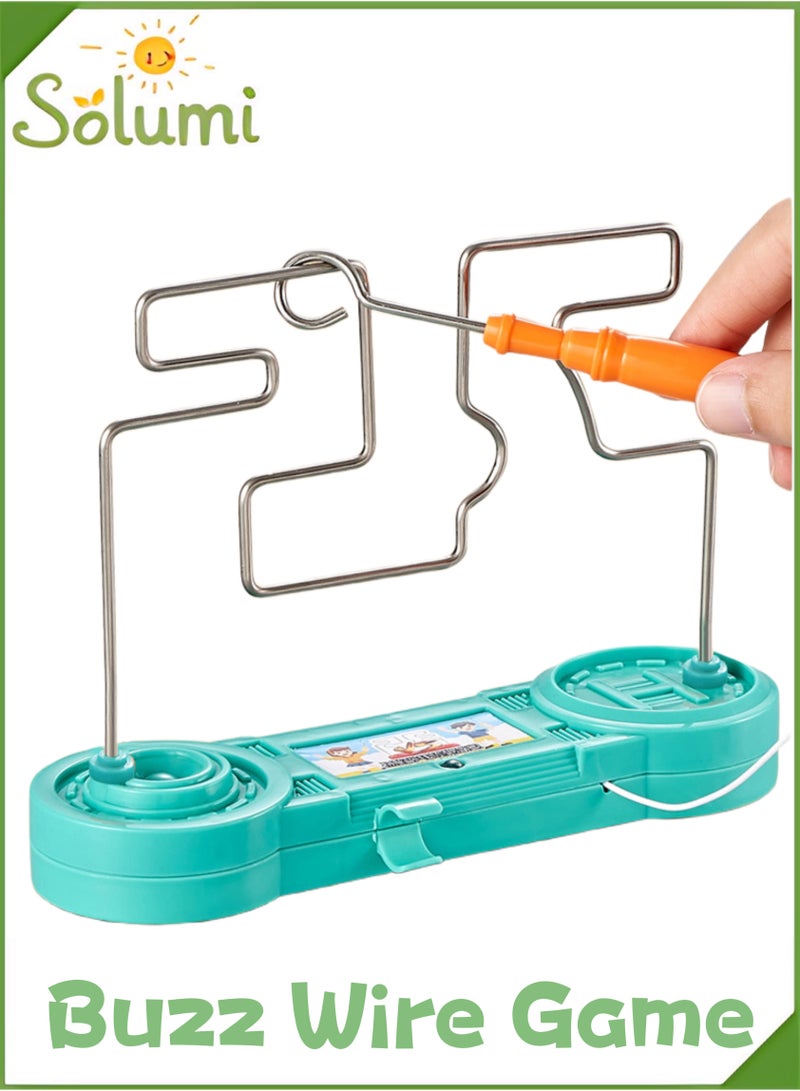 Solumi Buzz Wire Game – 3-in-1 Collision Electronic Maze Game with Replaceable Tracks & Gift Box, Focus & Patience Training Game for Kids, Teens & Adults – Intellectual Development Toy with Lights & Sound (Green)  - Image 1
