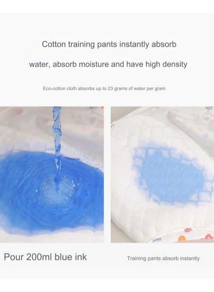 4 Pieces Size 110 Baby Cotton Training Pants Strong Absorbent Reusable Toddlers Kids And Toddler Unisex (6-Layers) Potty Training Underwear for Baby Girls and Boys Size 110 - Image 4