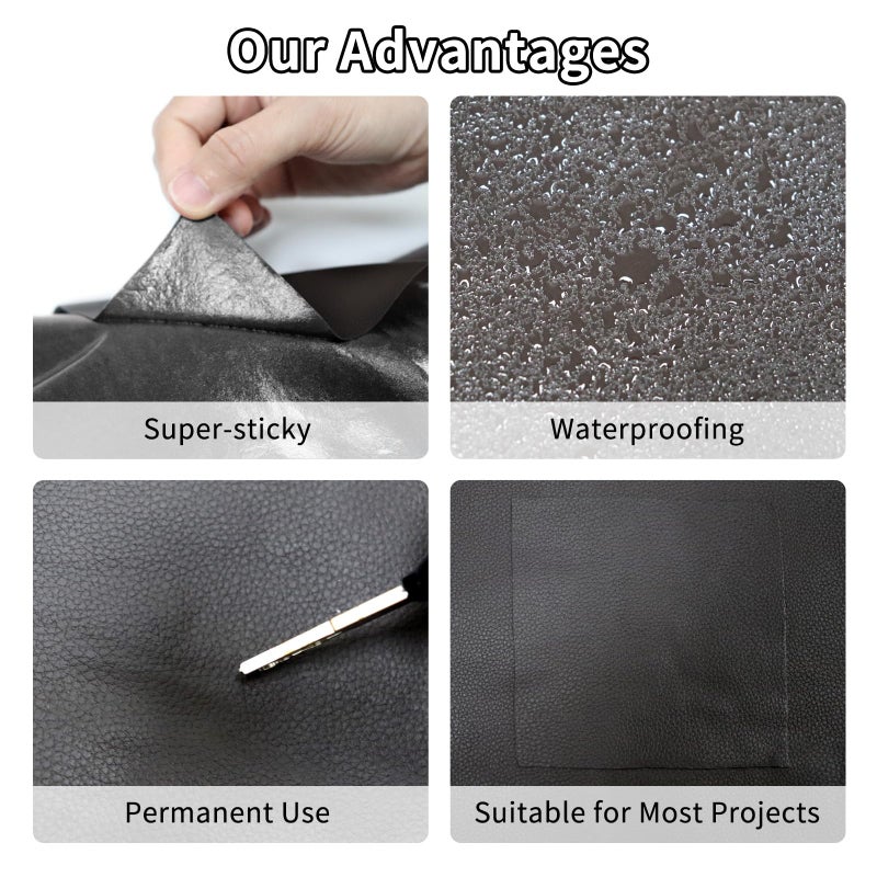 BSZHTECH Leather Repair Tape Self-Adhesive Leather Repair Patch for Couch Furniture Sofas Car Seats Advanced PU Vinyl Leather Repair Kit (Dark Brown, 3.9X79 inch) - Image 3