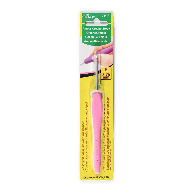 Clover 1044/F Pink Amour Crochet Hook, Size F, 3.75mm - Image 3