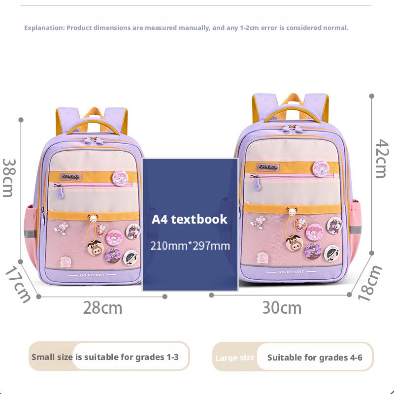 Sesame Baby DIY Badge Kids Backpack, Large Capacity Cartoon School Bag - Image 4