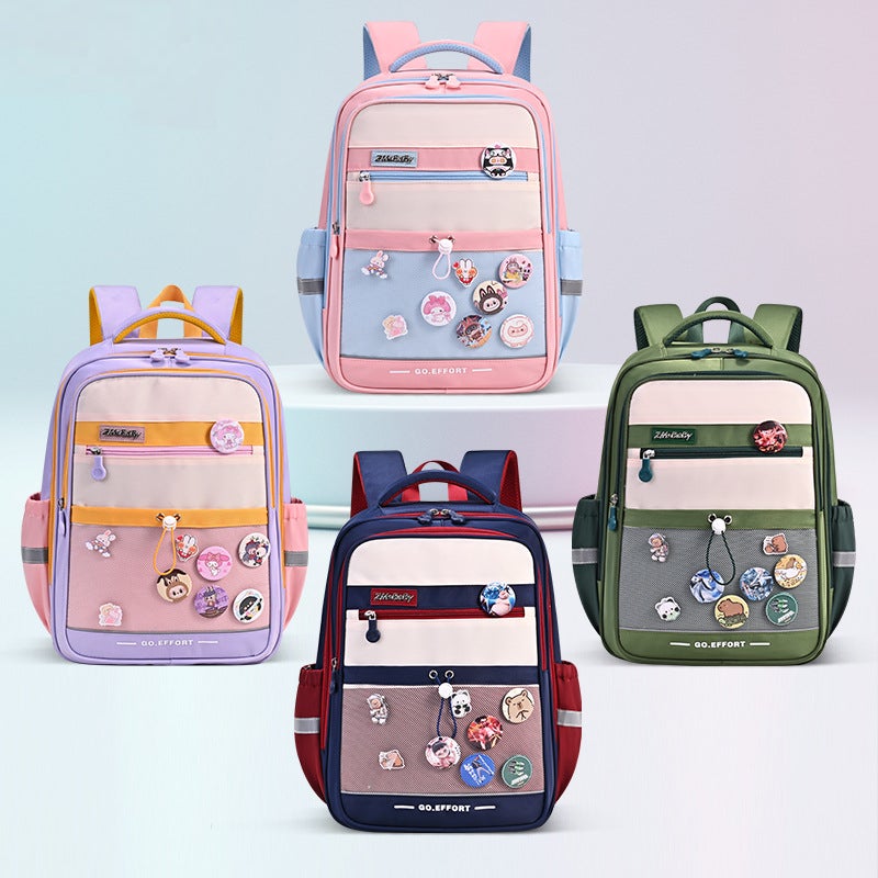 Sesame Baby DIY Badge Kids Backpack, Large Capacity Cartoon School Bag - Image 2