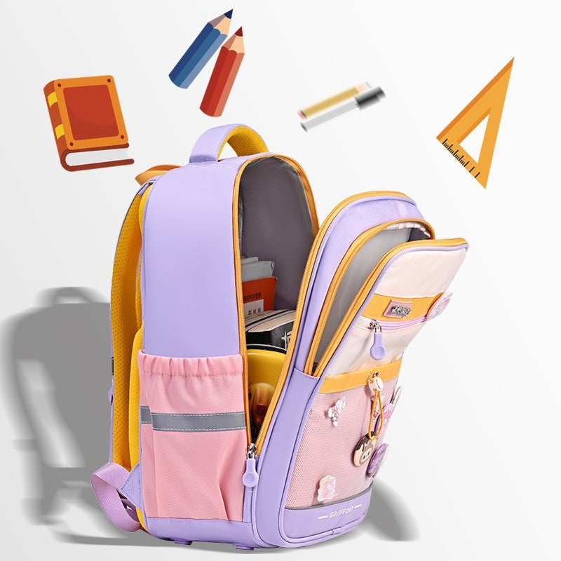 Sesame Baby DIY Badge Kids Backpack, Large Capacity Cartoon School Bag - Image 3