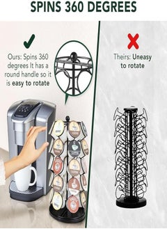 M MIAOYAN Coffee capsule holder, compatible with 35 capsules, swivel tower dispenser for storage and organization, 360 degree rotation  - Image 5