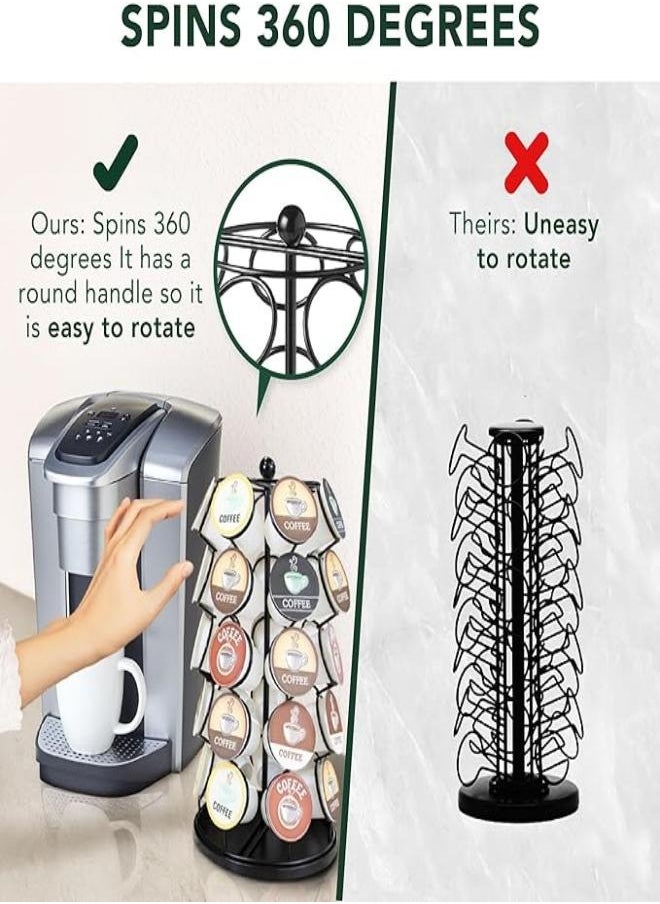 M MIAOYAN - Coffee capsule holder, compatible with 35 capsules, swivel tower dispenser for storage and organization, 360 degree rotation - Image 1