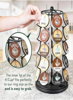 M MIAOYAN Coffee capsule holder, compatible with 35 capsules, swivel tower dispenser for storage and organization, 360 degree rotation  - Image 4