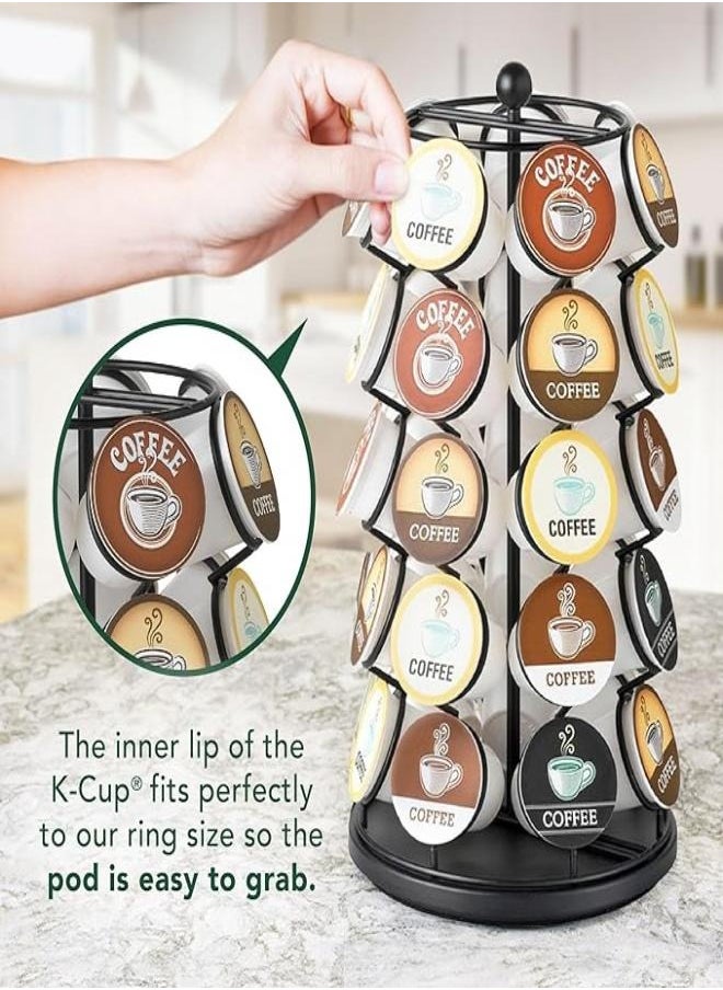 M MIAOYAN - Coffee capsule holder, compatible with 35 capsules, swivel tower dispenser for storage and organization, 360 degree rotation - Image 1
