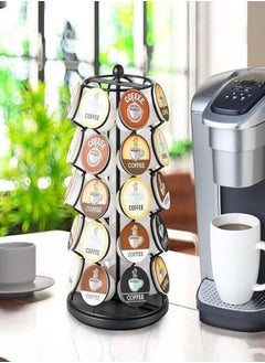 M MIAOYAN Coffee capsule holder, compatible with 35 capsules, swivel tower dispenser for storage and organization, 360 degree rotation  - Image 2