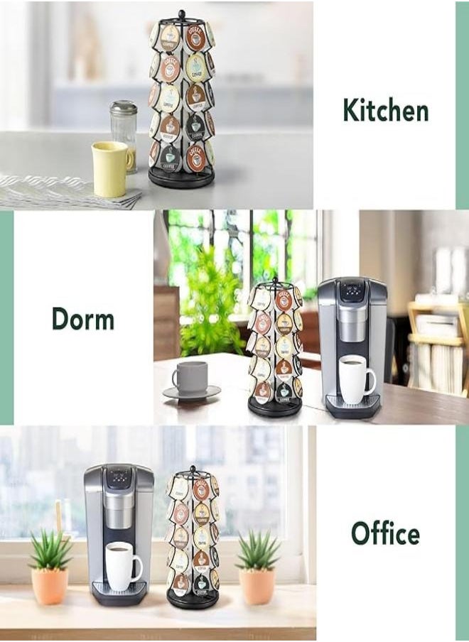 M MIAOYAN - Coffee capsule holder, compatible with 35 capsules, swivel tower dispenser for storage and organization, 360 degree rotation - Image 1