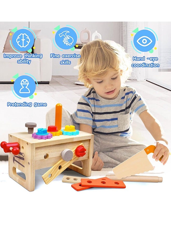 Garlo Wooden Tool Set for Kids 2 3 4 5 Year Old, 29Pcs Educational Toys Toddler Montessori Toys for 2 Year Old Construction Preschool Learning Activities Gifts for Boys Girls Age 1 2 3 4 - Image 2