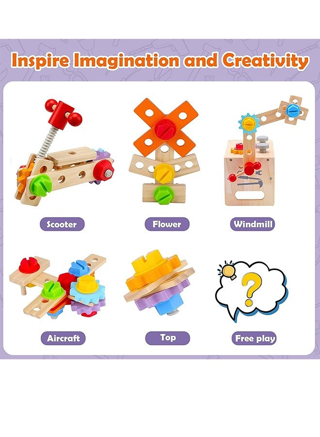 Garlo Wooden Tool Set for Kids 2 3 4 5 Year Old, 29Pcs Educational Toys Toddler Montessori Toys for 2 Year Old Construction Preschool Learning Activities Gifts for Boys Girls Age 1 2 3 4 - Image 3