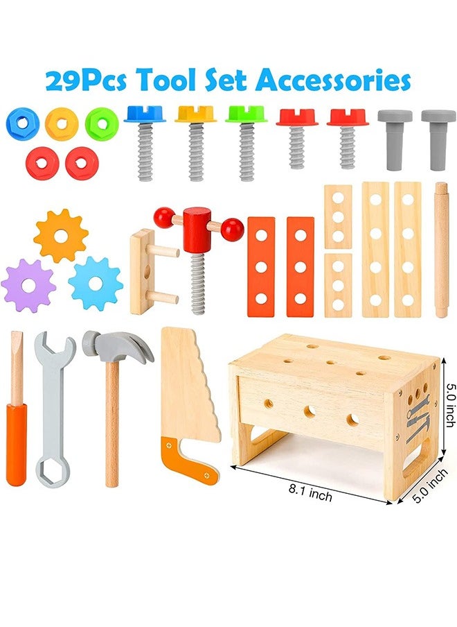 Wooden Tool Set for Kids 2 3 4 5 Year Old, 29Pcs Educational Toys Toddler Montessori Toys for 2 Year Old Construction Preschool Learning Activities Gifts for Boys Girls Age 1 2 3 4 - pzsku/ZE0E7F07DCF9507232D5CZ/45/_/1715052892/69e5d167-d8dd-4b66-bb39-3adad2d9971e