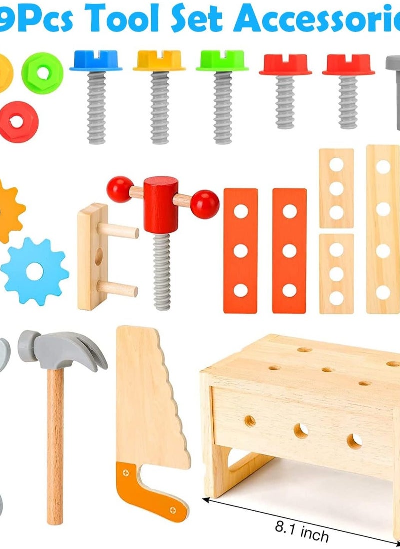 Wooden Tool Set for Kids 2 3 4 5 Year Old, 29Pcs Educational Toys Toddler Montessori Toys for 2 Year Old Construction Preschool Learning Activities Gifts for Boys Girls Age 1 2 3 4 - pzsku/ZE0E7F07DCF9507232D5CZ/45/_/1715052901/893a05a1-6378-4cf5-abfc-d59257286a51