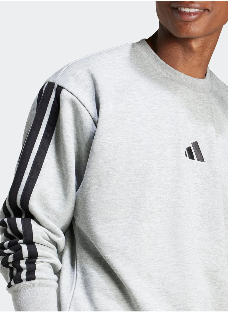 Adidas Essentials 3 Stripes Fleece Sweatshirt