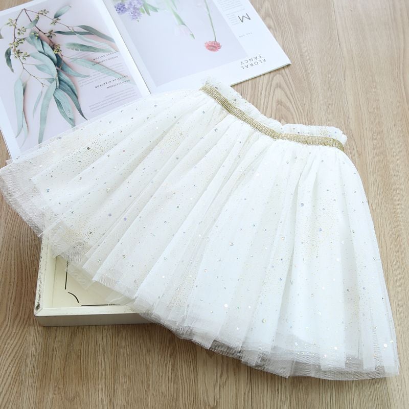 Girl'S Skirt Children'S Bright Princess Skirt Short Skirt Girl'S 5 Mesh Puff Skirt Baby'S Dress Winter - Image 4