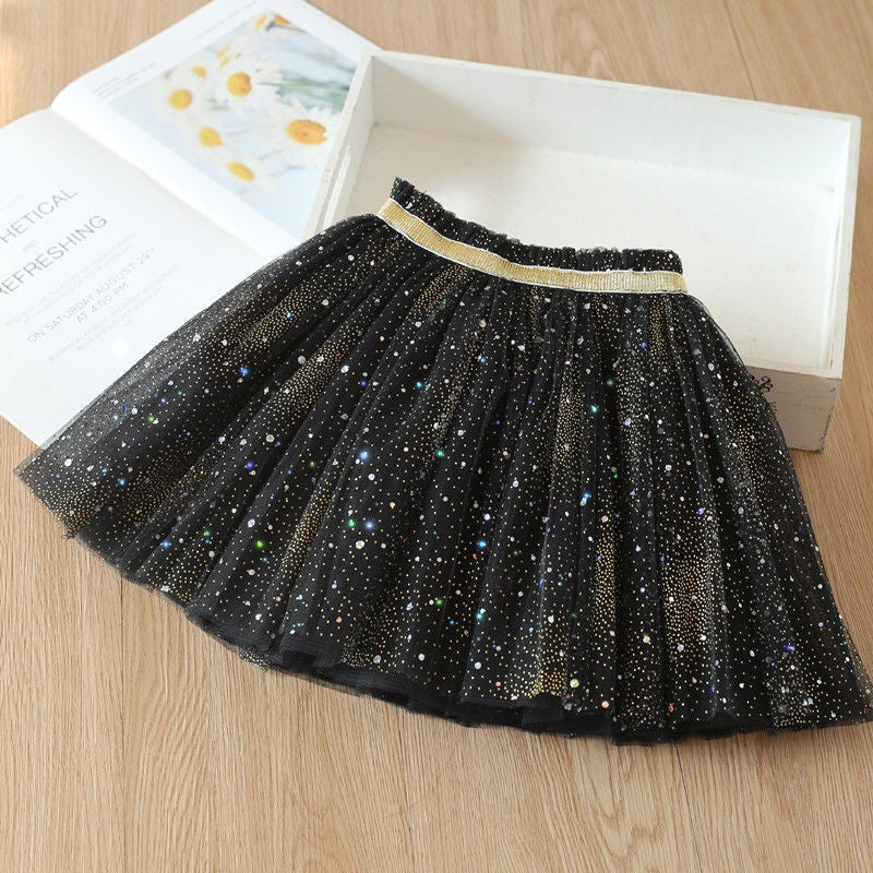 Girl'S Skirt Children'S Bright Princess Skirt Short Skirt Girl'S 5 Mesh Puff Skirt Baby'S Dress Winter - Image 3