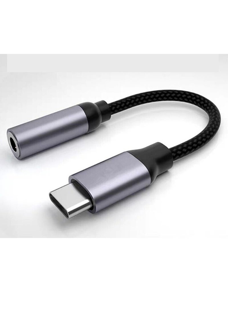 USB C to 3.5mm Audio Headphone Jack Adapter Cable Type C Aux DAC Earphone Stereo Mic HiFi Jack Adapter Cable 