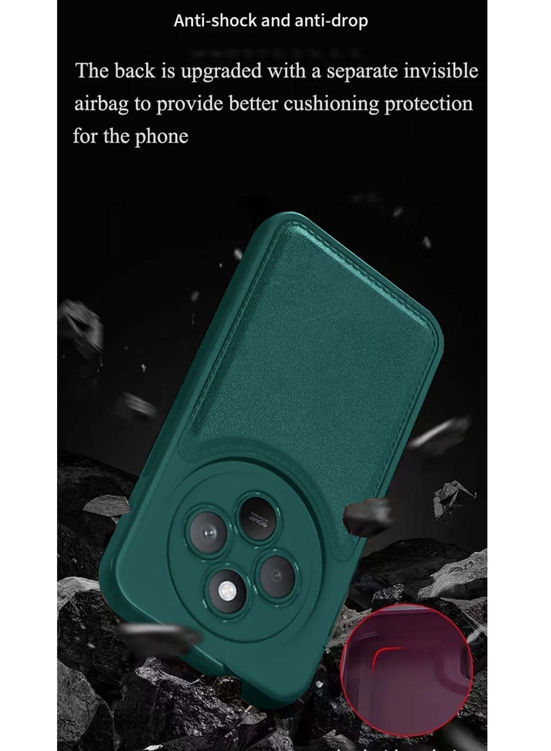 Wtech Xiaomi Redmi 14C 4G 2024  / Xiaomi Redmi 14R 5G 2024 / Xiaomi Redmi A4 5G 2024 Liquid Silicone Stiching Texture Case Cover - Dark Green - Image 4