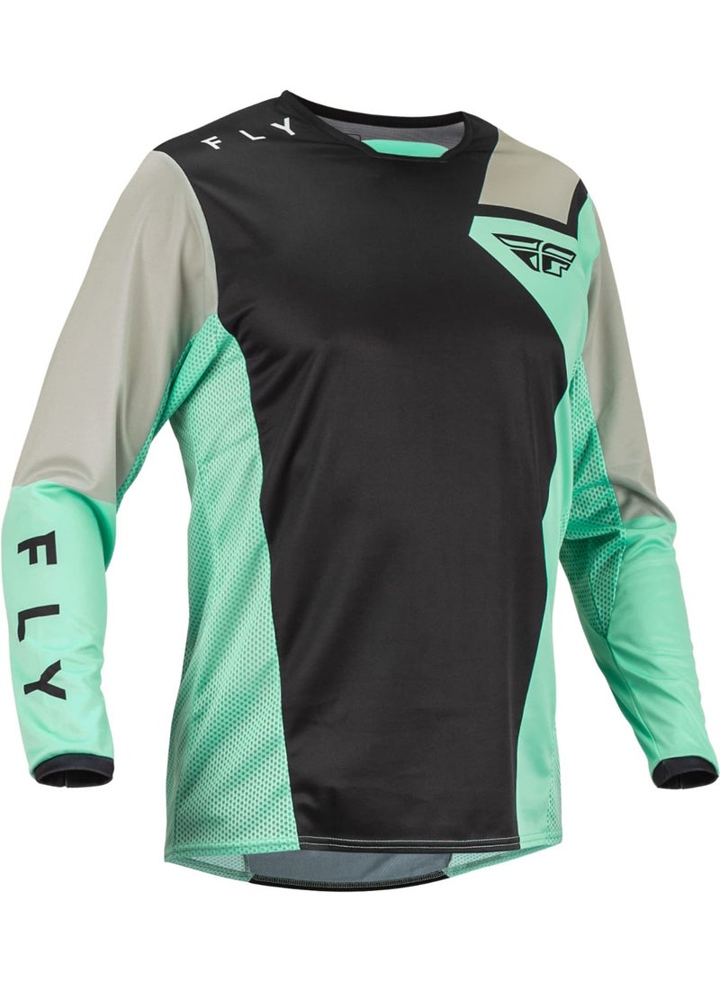 FLY Off-Road Riding Sports Top - Black & Green Colorblock, Breathable & Quick-Dry Long-Sleeve size M