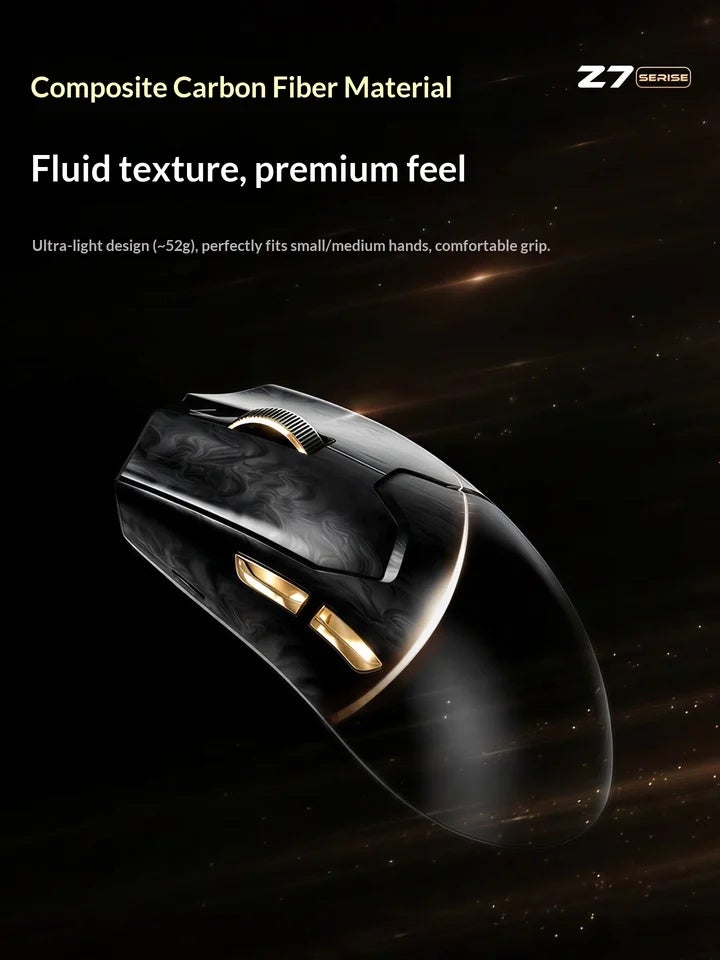 Eweadn Z7 Wireless Gaming Mouse, 52g Ultra-Light Carbon Fiber, PAW3950 8K, Ergonomic for Small-Medium Hands, FPS Esports - Image 5
