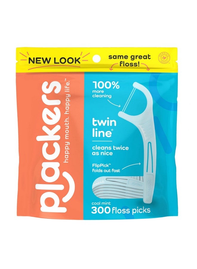 بلاكرز خيط تنظيف الأسنان بلاكرز توين لاين، بنكهة النعناع المنعش، نظام تنظيف مزدوج المفعول، سهل التخزين، سوبر تافلوس، 2X ذا كلين، 300 خيط (عبوة من قطعة واحدة) - Image 1