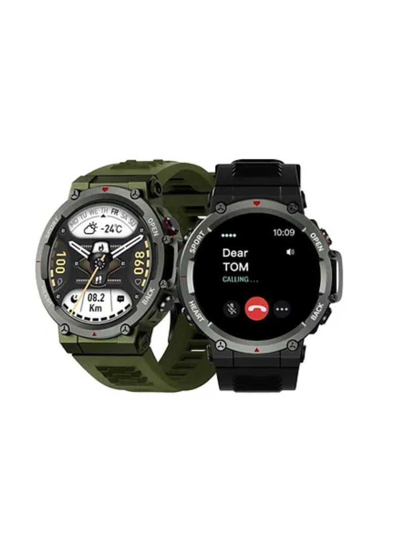 Haino Teko RW-24 Sports Smartwatch – Bluetooth Calling, Fitness Tracker, Heart Rate & Sports Mode, Waterproof, Compatible with Android & iOS – Green - Image 1