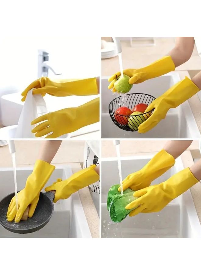 Household Cleaning Gloves Reusable Non Slip Flexible Size S 2pcs - Image 3