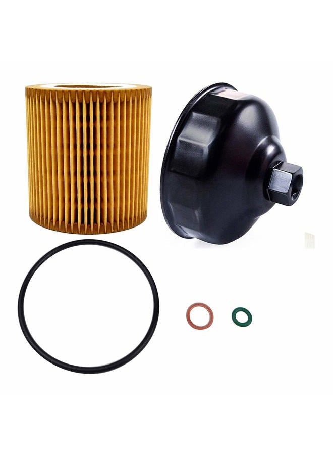 Ibetter Metal-Free HU816 Oil Filter and 86.4mm 16 Flutes Oil Filter Wrench for BMW with HU816 Oil Filter, Oil Filter Housing Cap Removal Tool for Oil Change, Oil Filter Socket Wrench Kit for BMW - Image 1