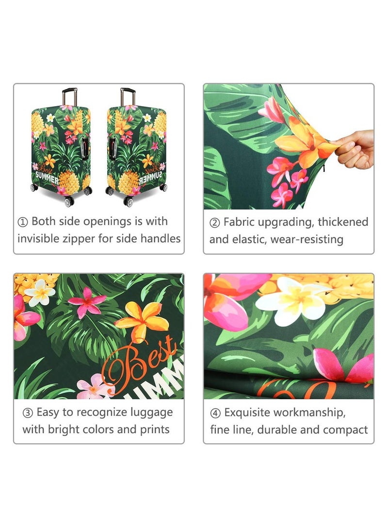 SYOSI - Travel Luggage Cover, Washable Travel Gear Cover Baggage Suitcase Protector, Fit for 25-28 Inch luggage Suitcase Spandex Protective Cover(L, Tropical Pineapple) - Image 1