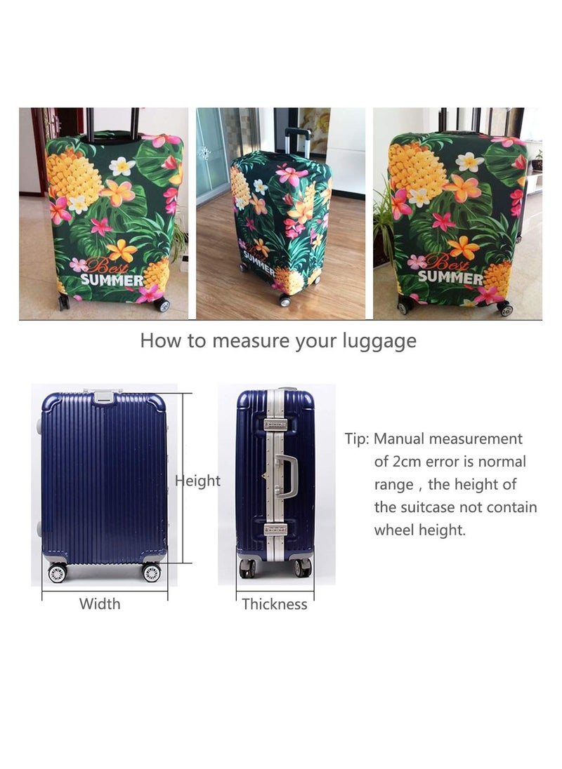 SYOSI - Travel Luggage Cover, Washable Travel Gear Cover Baggage Suitcase Protector, Fit for 25-28 Inch luggage Suitcase Spandex Protective Cover(L, Tropical Pineapple) - Image 1