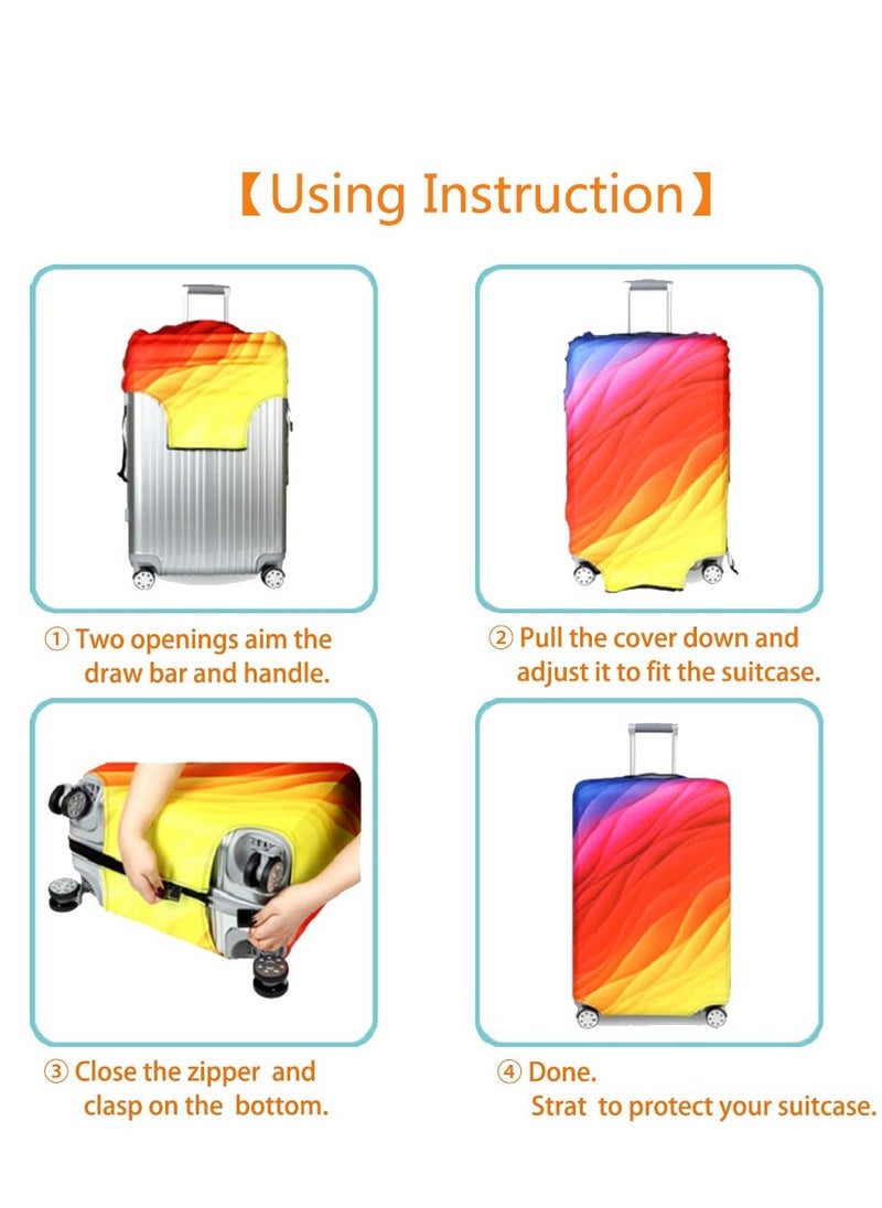 SYOSI - Travel Luggage Cover, Washable Travel Gear Cover Baggage Suitcase Protector, Fit for 25-28 Inch luggage Suitcase Spandex Protective Cover(L, Tropical Pineapple) - Image 1