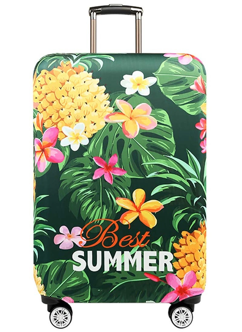SYOSI - Travel Luggage Cover, Washable Travel Gear Cover Baggage Suitcase Protector, Fit for 25-28 Inch luggage Suitcase Spandex Protective Cover(L, Tropical Pineapple) - Image 1