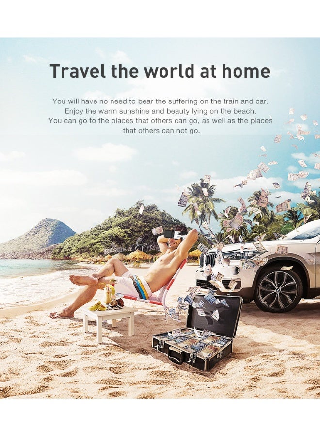 في آر شينيكون سماعة رأس واقع افتراضي لاسلكية بتقنية بلوتوث للهواتف الذكية مع وحدة تحكم، زاوية عرض فائقة الاتساع 120°، تركيز وعرض العين قابل للتعديل، عدسة بصرية غير كروية، للهواتف الذكية من 4.7 إلى 7.0 بوصة - Image 5