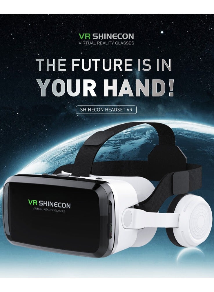 في آر شينيكون سماعة رأس واقع افتراضي لاسلكية بتقنية بلوتوث للهواتف الذكية مع وحدة تحكم، زاوية عرض فائقة الاتساع 120°، تركيز وعرض العين قابل للتعديل، عدسة بصرية غير كروية، للهواتف الذكية من 4.7 إلى 7.0 بوصة - Image 2